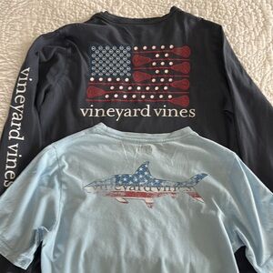Vineyard Vines boys 12-14 M Blue shark and Navy LAX Shirts